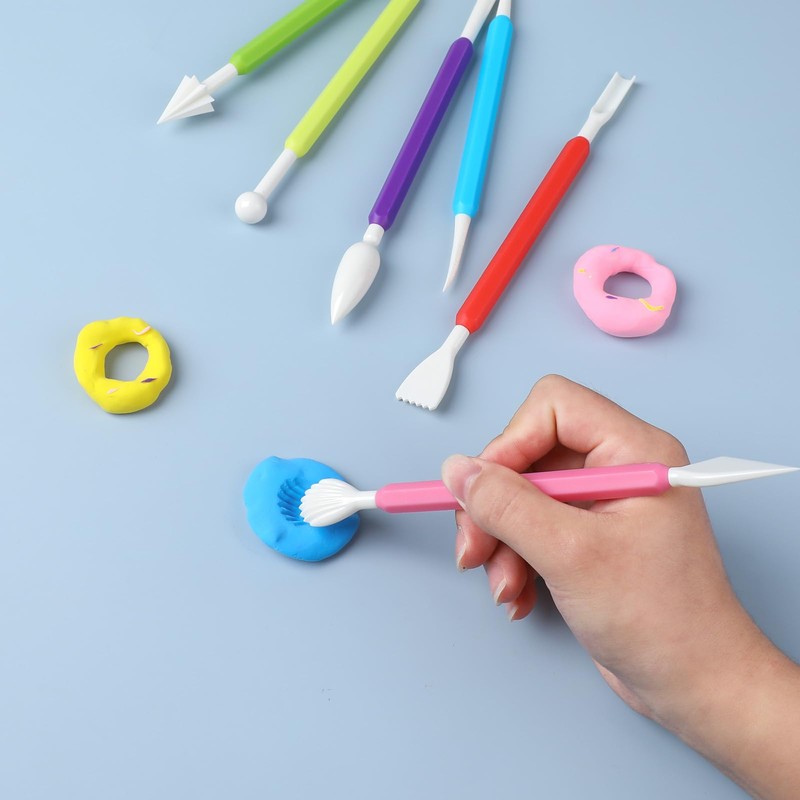 Abeillo 9Pcs Clay Tools, Polymer Clay Modelling Tools, Plastic Double