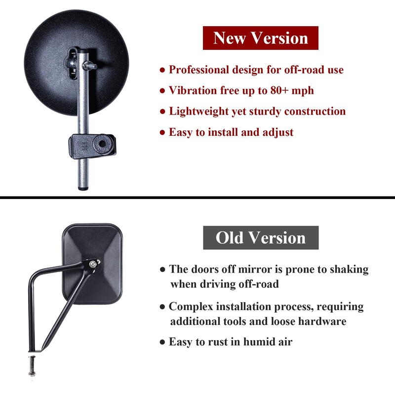 Buling Doors off Mirrors Professional Off-road Rearview Mirrors 2025 Improved