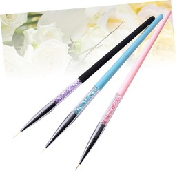 Baluue 3pcs Nail Art Pen Set Fine Tip Painting Pen for Nails with Rhinestones