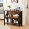 HOMISSUE Bookshelf, 3-Tier Rustic Short Bookshelf, Industrial Shelf Bookcase with