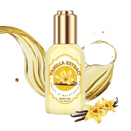 Vanilla Body Oil,Vanilla Essential Oil&Massage Oil for Dry Skin,Moisturizing Formula with Va/nilla Extract,Vitamin E&Olive Oil to Repair Barrier&Brighten Skin,Lightweight Daily Use After Shower