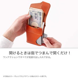 HUKURO JITAN Bifold Wallet, Mini Wallet, Right-Handed, Leather, Genuine Leather, Made in Japan, orange