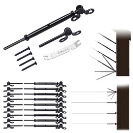 Muzata 10Pairs Black Cable Railing Kit 1/8" Swage Toggle Turnbuckle Hardware T316 Stainless Steel for Wood Post WoodEasy System Angle 180° Adjustable Stairs Deck 10 Cable Lines CK07 BD1,CA4 CA5