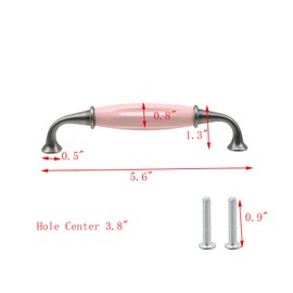 Geesatis Set of 4 Drawer Pulls Hole Center 96 mm / 3.8 Inch Furniture Handle Pulls for Cabinet, Closet, with Mounting Screws