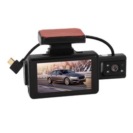 Dual Dash Cam,Dual Dash Cam 3.0in Pantalla IPS 170 ° Gran Angular Detección de Movimiento Grabación en Bucle Imagen Clara Coche DVR