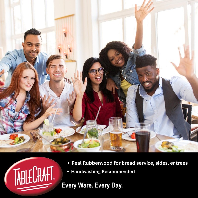 Tablecraft 79A Wood Bread Board with Ramekin Insert, 13-Inch