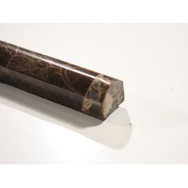 3/4x12 Dark Emperador Marble Brown Pencil Polished Bullnose Trim Wall Tile