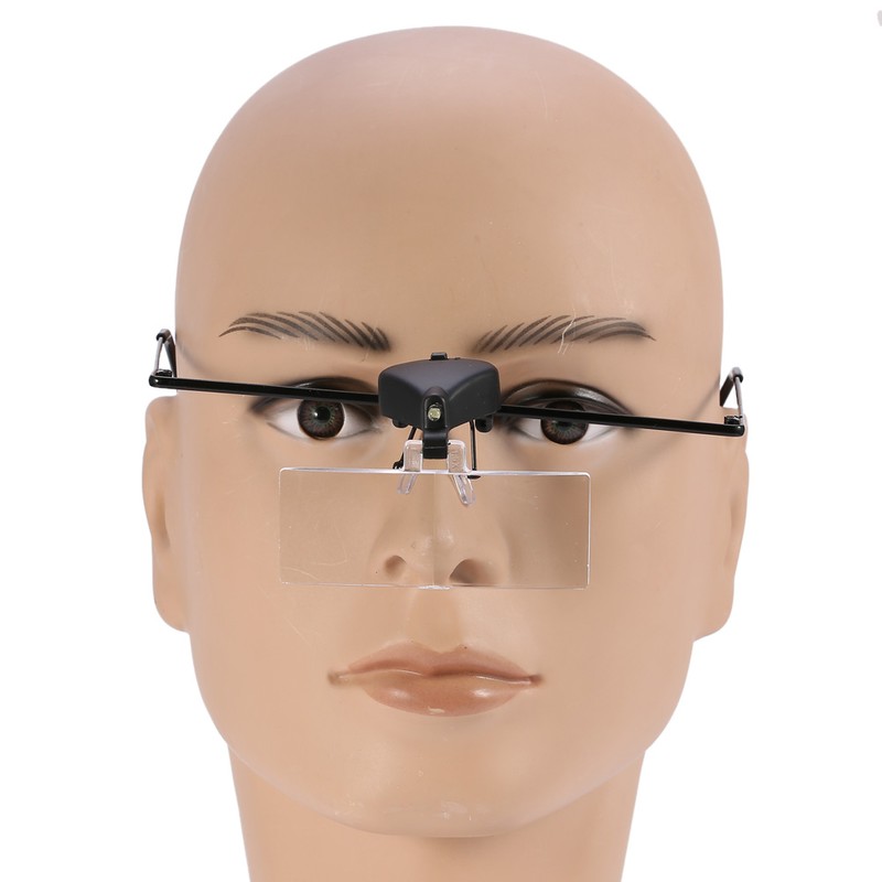 1.5X 2.5X 3.5X Eyeglass LED Magnifier Hands Free Head Eyelash