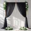 FANPROMS Black Sheer Backdrop Curtains 5x10ft 2 Panels Chiffon Fabric