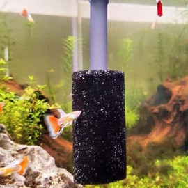 Juroicessry 5Pcs Black Aquarium Filter Sponges,Aquarium Pre-Filter Sponges Filter Intake Sponge Strainer Foam Guard Cover Aquarium Filter Accessories for Freshwater and Saltwater Fish Tank（L