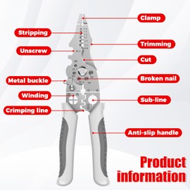 2Pcs Wire Stripping Tool, Portable Cable Stripper Crimper, Professional Cable Cutting Tool for Electricians Home DIY Craft
