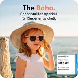 Mausito Children's Sunglasses, 3-6 Years & 6-10 Years, Comparison Winner Children's Sunglasses, 100% UV Protection, Flexible Arms, Non-Toxic Children's Sunglasses, peach