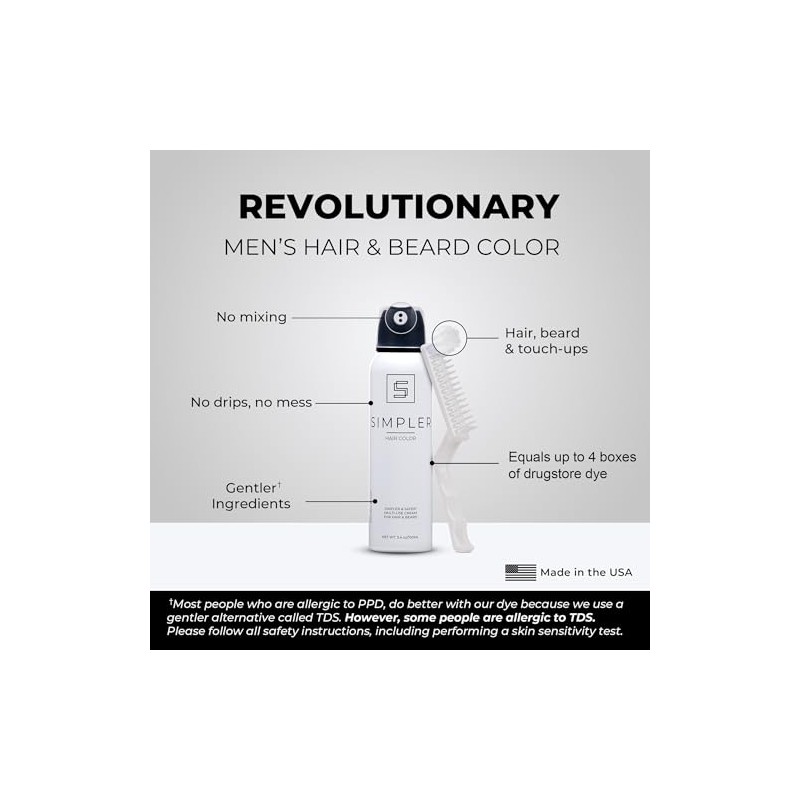 SIMPLER HAIR COLOR Kit Para Hombre Para Una Cobertura Total