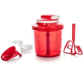 Tupperware SuperSonic Chopper Extra Manual Multifunctional Kitchen Robot - Chopping Mixing Smoothies - 3 Blades - Scaled Base 1.2 L - Ideal Family Kitchen