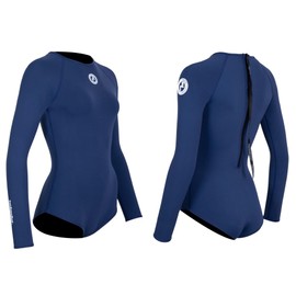 Two Bare Feet Women's 2mm Arabella Neoprene One-Piece Wetsuit – Premium Swim Suit for Surfing, Swimming, Scuba Diving & Water Sports, Flexible, Durable, Multiple Styles (Navy, XL)