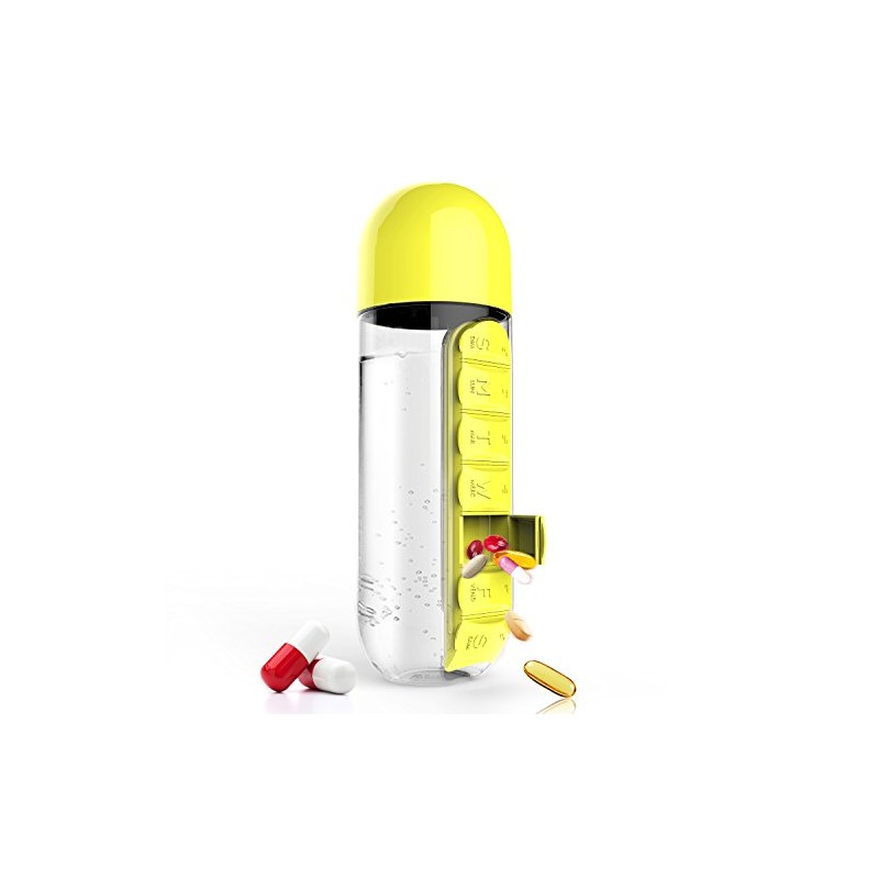 Asobu Daily Pill Box Organizer with 20 oz Water Bottle