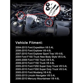 2PCS VCT Camshaft Variable Valve Timing Solenoid for Ford Expedition Explorer F150 F250 F350 Mustang Lincoln Navigator Mercury Mountaineer 3V 5.4L 4.6L, Replace# 8L3Z-6M280-B with Cam Seals & Screws