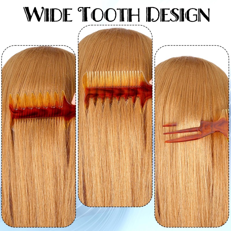 Styling Comb, 3 In 1 Fish Tail Bone Shape, Wide