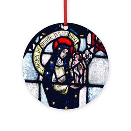 CafePress Saint Agnes Round 4" MDF Holiday Ornament