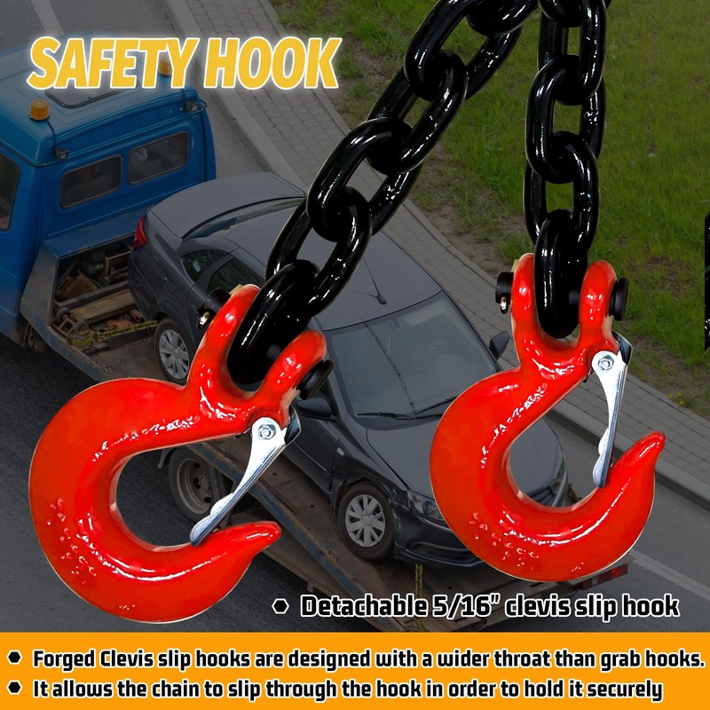 5/16" Trailer Safety Chains G80 Trailer Chains with G70 Clevis