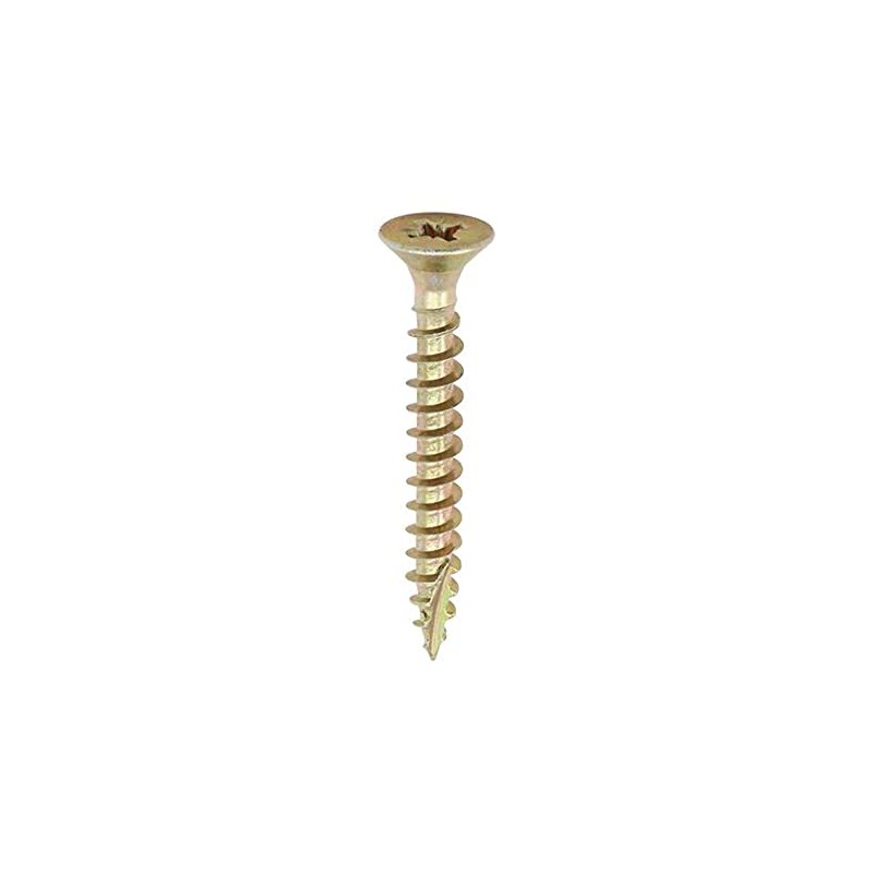 TIMCO 35035CLAF Classic Screw PZ2 CSK-ZYP, Yellow Passivated, 3.5mm x
