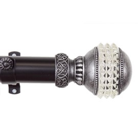 A&F Rod Decor - Sparkle Curtain Rod Set 66-115 inch, 1.5" OD - Black