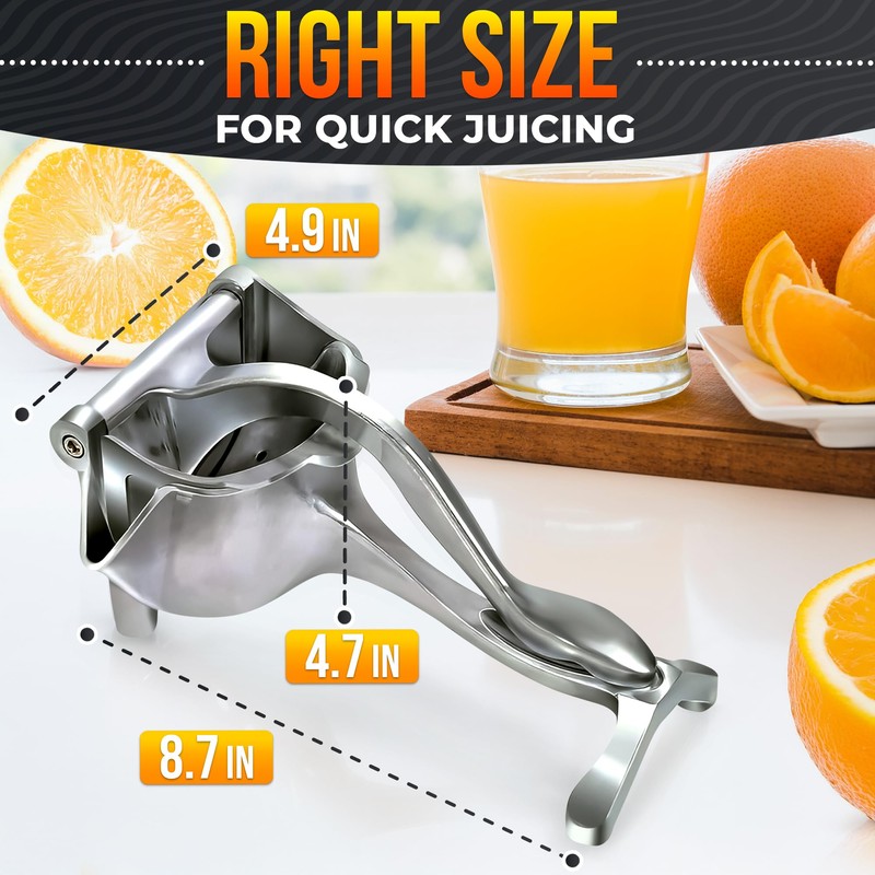 Hand Juicer Squeezer - Aluminum Lemon Squeezer for Effortless Juice
