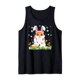 Hamster Easter Egg Hunt Bunny Ear Hamster Happy Easter Tank Top