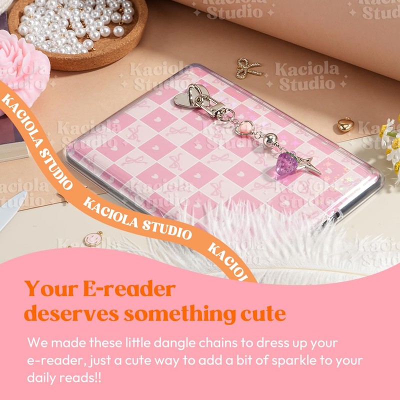 Kaciola Charm Chains for Kindle, Strawberry Pendant Cute E-reader Phone