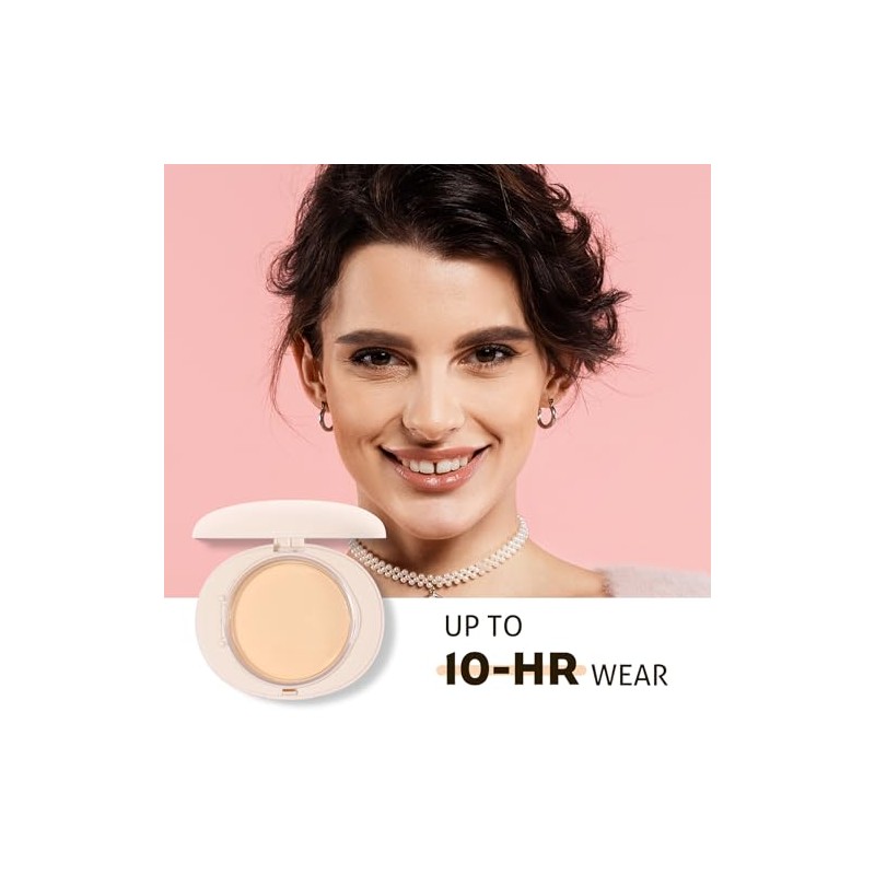 UCANBE Polvos compactos y base de maquillaje 2 en 1,