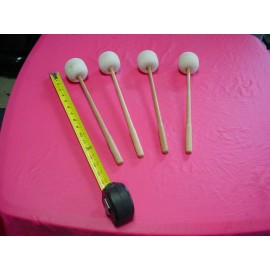 works with Ludwig drum s 4 New Old Stock 15" Overall Length Hickory Mallets ,Works on Ludwig Bass DrumNR2
