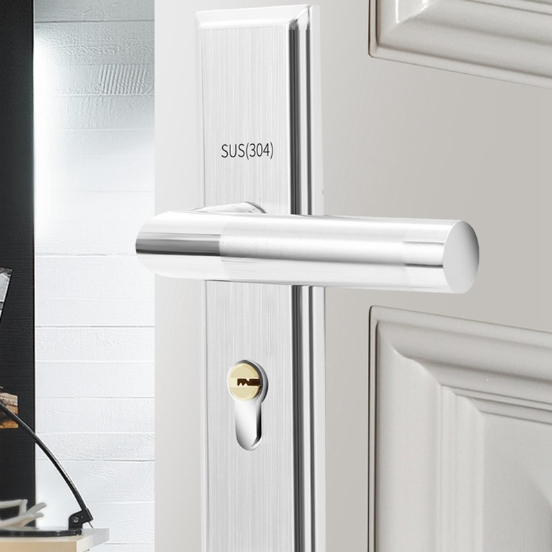 Stainless Steel Handle Door Lock Mechanical Magnetic Security Entry Lever