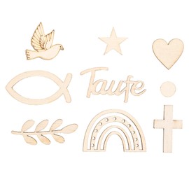 180 Pieces Christening Decoration Set, Confetti Decoration Christening Dove Wood Confetti Rainbow Christening Table Decoration Children's Party Accessory Decoration