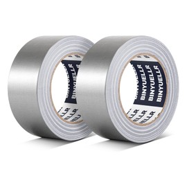 Binyuellr 2 Pack Silver Duct Tape Heavy Duty - 1.88 in x 35 Yard, Waterproof, Strong, Flexible, No Residue and Tear by Hand - Use for Indoor & Outdoor, Repairs, Industrial, Professional Use