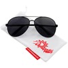 grinderPUNCH XL Extra Large All Black Aviator Sunglasses 62mm Dark