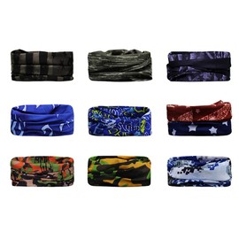 Scott Edward 9pcs Bandanas Mujer Bandanas Hombre elástico Magia Bufanda Bandana Venda de Deportes para Senderismo, Correr, Ciclismo, Motocicleta, Yoga, esquí (Fire Tree Silver Flower)