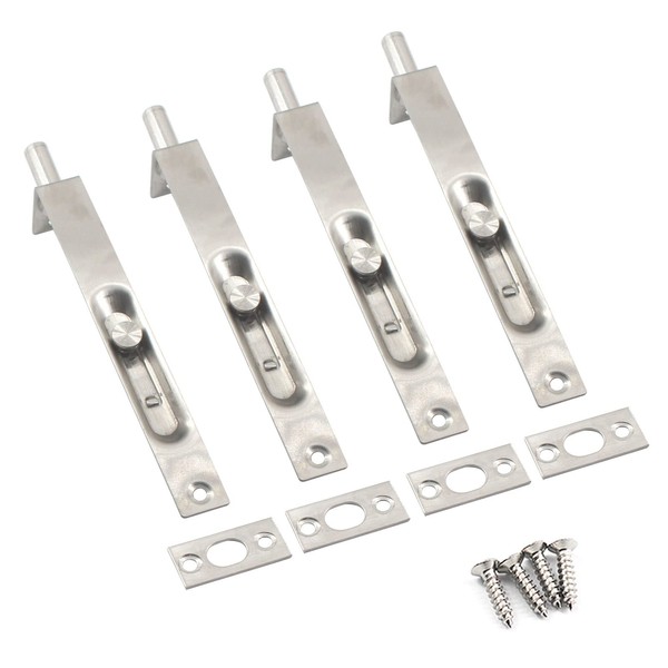 6 Inch Stainless Steel Door Lock Silver Concealed Flush Bolt