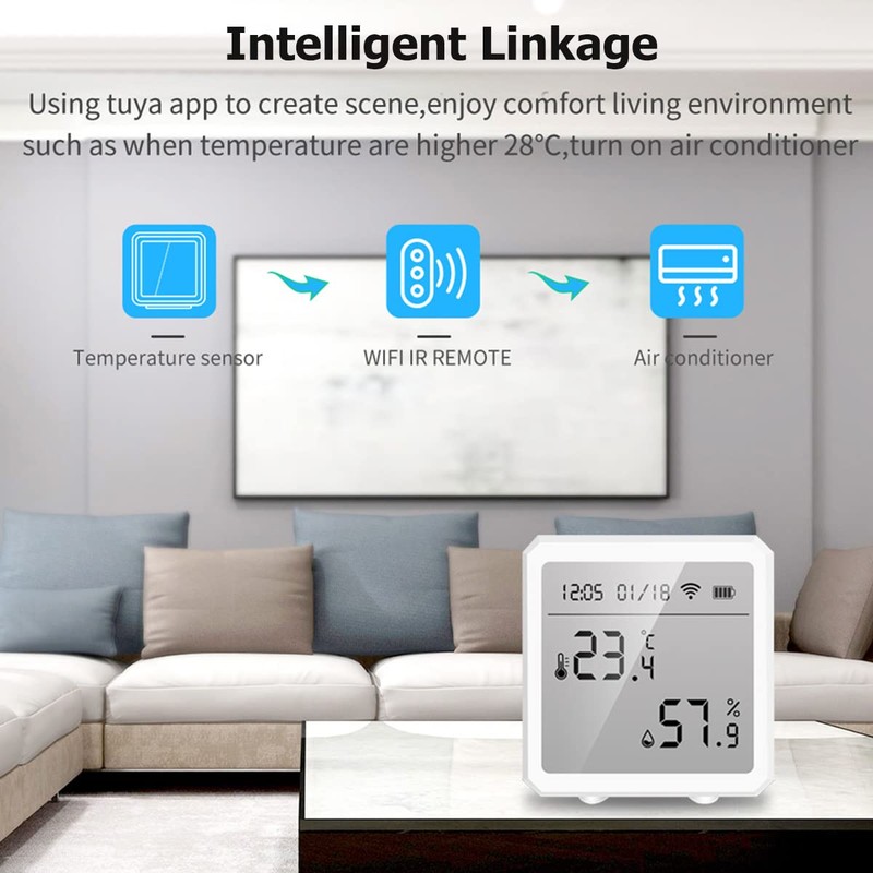 [-] WiFi Hygrometer Thermometer Wireless Temperature Humidity Monitor with App