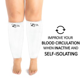 Zeta Sleeve XXL Compression Sleeves Wide Calf Compression Soothing Comfortable Gradient Support Prevent Swelling Pain Edema DVT Large Cuffs (Female)
