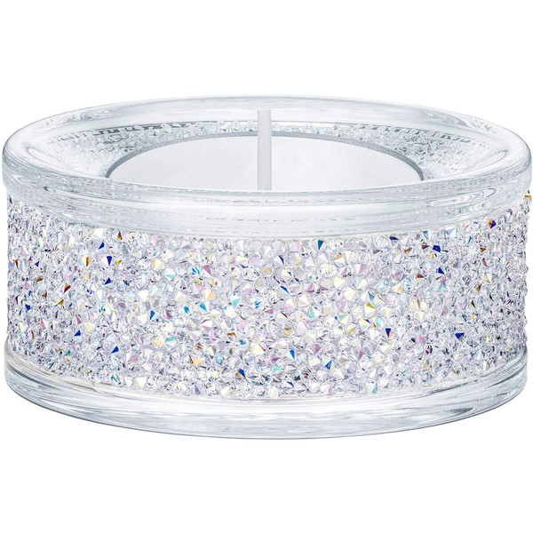 SWAROVSKI Shimmer Tea Light Holder, Candle Holder with Clear Swarovski Crystals Featuring an Aurora Borealis Effect Part of The Swarovski Shimmer Collection