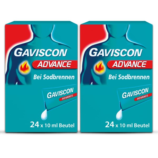 Gaviscon Advance Peppermint Suspension for Heartburn 2 x 24 Dosing Bags