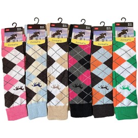 EQUESTRIAN SOCKS LADIES GIRLS KNEE HIGH ARGYLE DIAMOND HORSE RIDING SOCKS (6)