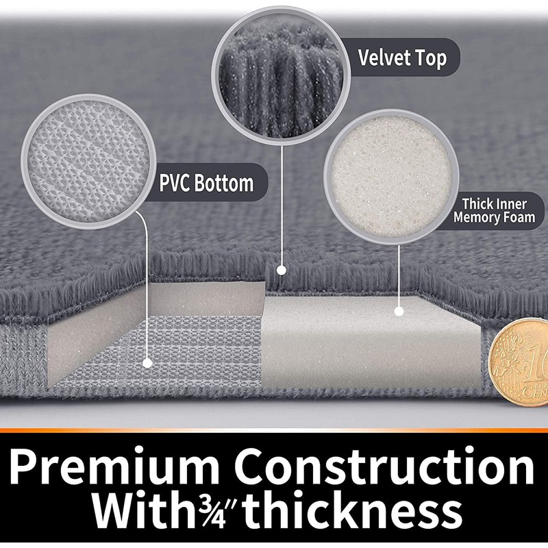 Yimobra Yimobra Memory Foam Bath Mat Set, 2 Piece, Cream