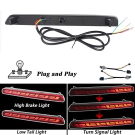BINQIGOO Full LED Rear Bumper Reflector Tail Lights for 2023 2024 Honda CR-V CRV Daytime Running Light Turn Signal Brake Lamps (REAR BUMPER LIGHT(RED))