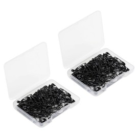 ccHuDE 240 Pcs 19mm Small Metal Safety Pins Clothes Sewing Safety Pins Craft Clothing Safety Pins Jewelry Making Safety Pins Brooch Pins with Storage Box Black