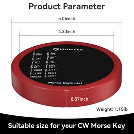 PUTIKEEG Morse Code Round Table Key morse code List Learning Shortwave Radio (Red)