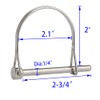 2 Pcs Extended Pto Pin, Safety Coupler Pin 1/4" x