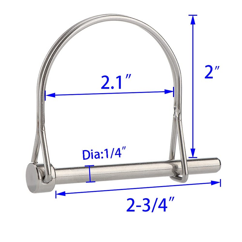 2 Pcs Extended Pto Pin, Safety Coupler Pin 1/4" x