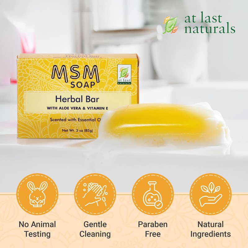 At Last Naturals MSM Soap Bar Body Soap for Men