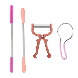 DOKRIN 4-teiliger Gesichtshaarentferner, Gesichtsepilierer, sanfte Haarentfernung an Oberlippe, Kinn, Wangen und Hals für Frauen, Schönheitswerkzeuge zur Gesichtshaarentfernung (zufällige Farben)